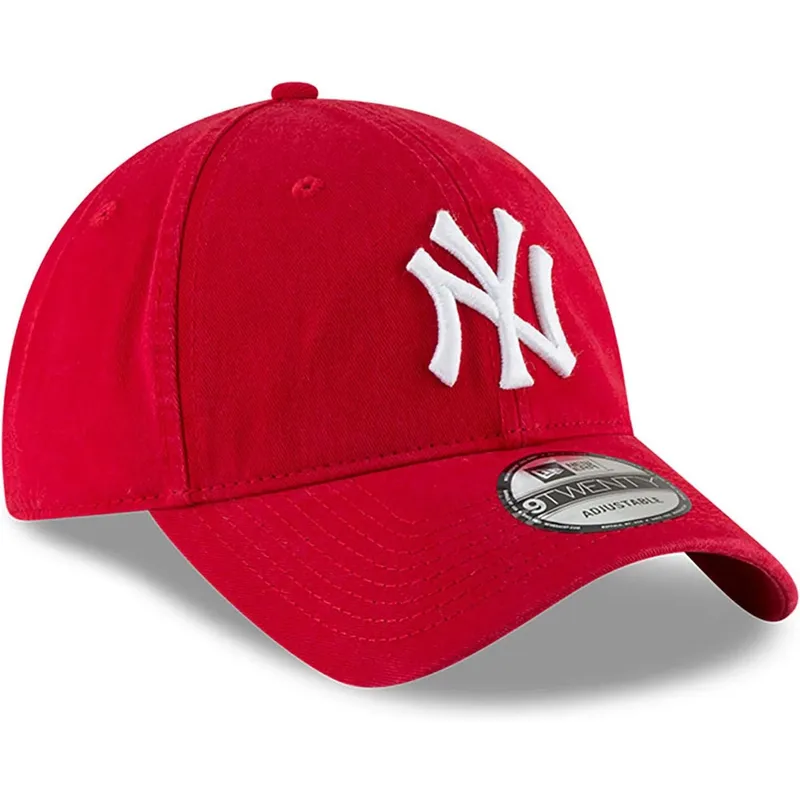 verstellbare-rote-9twenty-core-classic-kappe-mit-gebogenem-schirm-der-new-york-yankees-mlb-von-new-era