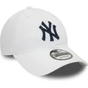 new-era-curved-brim-blue-logo-9twenty-core-classic-new-york-yankees-mlb-white-adjustable-cap