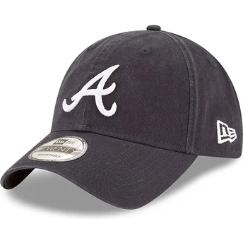 Atlanta Braves MLB New Era 9TWENTY Core Classic justerbar mörkblå böjd keps