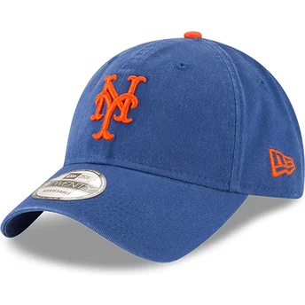 Blaue verstellbare gebogene Kappe 9TWENTY Core Classic der New York Mets MLB von New Era