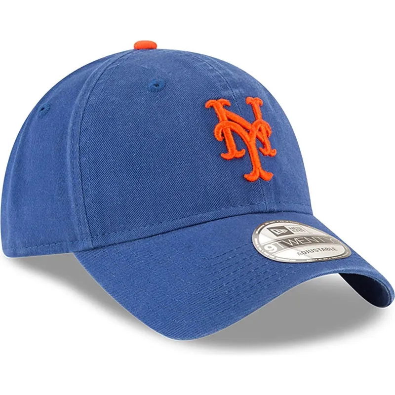 new-era-9twenty-core-classic-new-york-mets-mlb-verstellbare-blaue-kappe-mit-gebogenem-schirm