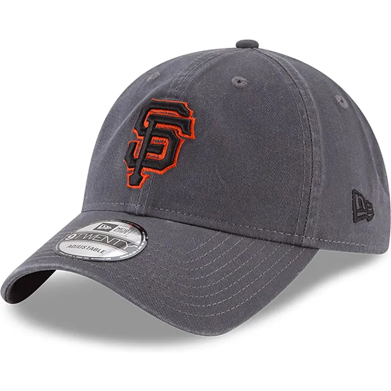 verstellbare-graue-kappe-mit-gebogenem-schirm-9twenty-core-classic-der-san-francisco-giants-mlb-von-new-era