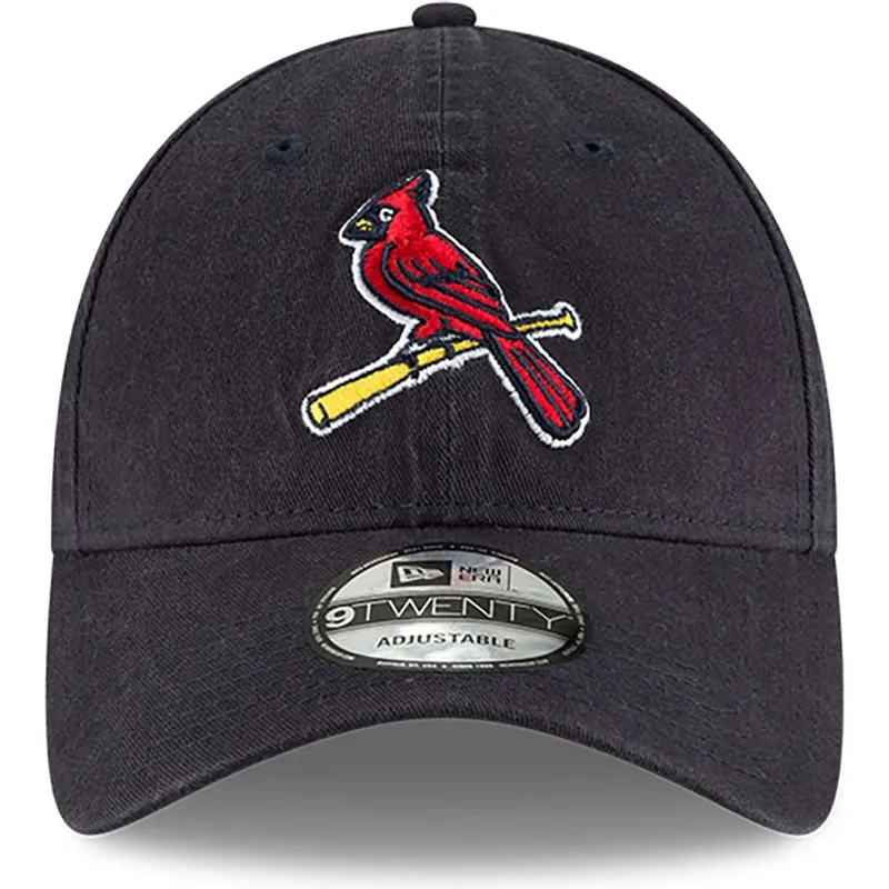 verstellbare-9twenty-core-classic-kappe-mit-gebogenem-schirm-in-marineblau-von-den-st-louis-cardinals-mlb-von-new-era