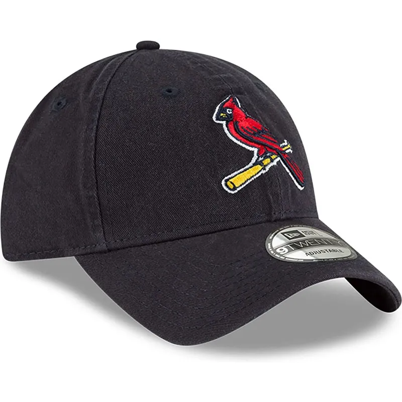 verstellbare-9twenty-core-classic-kappe-mit-gebogenem-schirm-in-marineblau-von-den-st-louis-cardinals-mlb-von-new-era