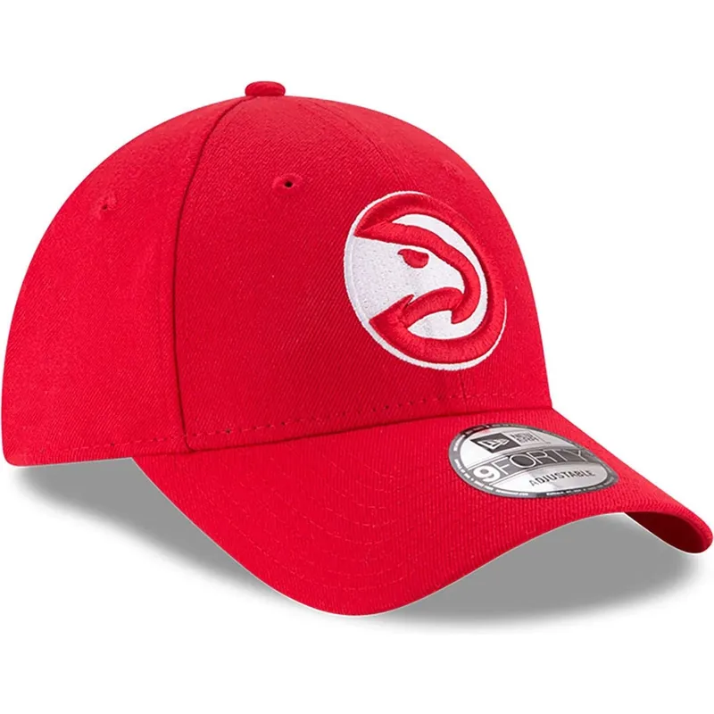 cappellino-visiera-curva-rosso-regolabile-9forty-the-league-di-atlanta-hawks-nba-di-new-era