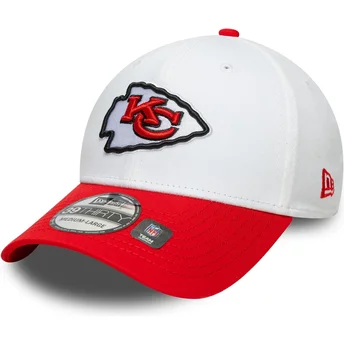 Casquette courbée blanche et rouge ajustée 39THIRTY Team Logo Kansas City Chiefs NFL New Era