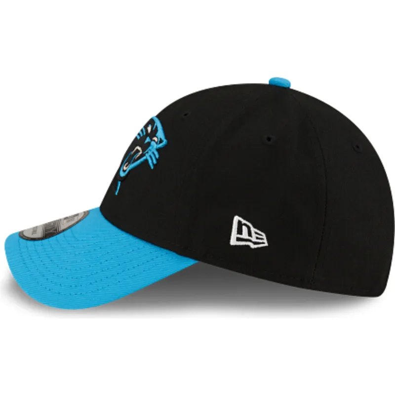 schwarze-und-blaue-verstellbare-curved-cap-9forty-the-league-der-carolina-panthers-nfl-von-new-era