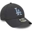 casquette-courbee-grise-ajustable-avec-logo-bleu-9forty-recycled-los-angeles-dodgers-mlb-new-era