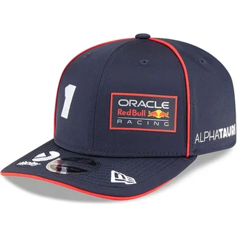 Casquette courbée bleue marine snapback 9SEVENTY Stretch Snap Red Bull Racing Formula 1 Max Verstappen New Era