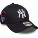 casquette-courbee-bleue-marine-ajustable-9forty-side-patch-new-york-yankees-mlb-new-era