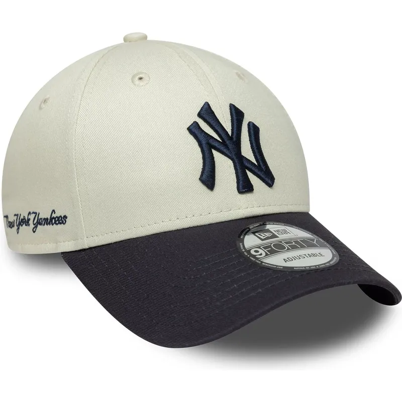 epci-curbata-bej-reglabila-9forty-side-script-de-new-york-yankees-mlb-de-new-era