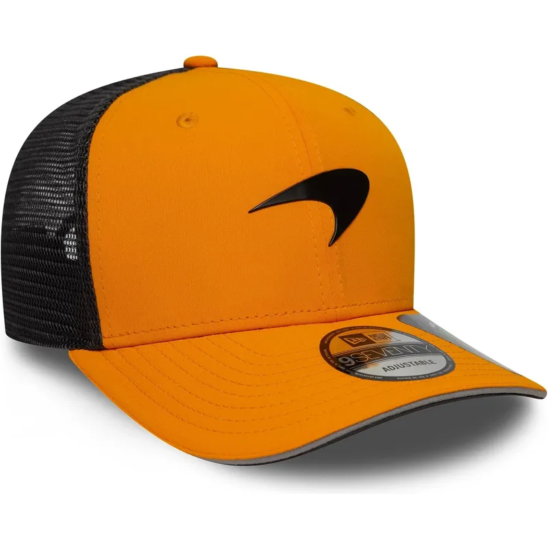 9seventy-stretch-snap-mclaren-racing-formula-1-orange-schwarze-trucker-kappe-von-new-era