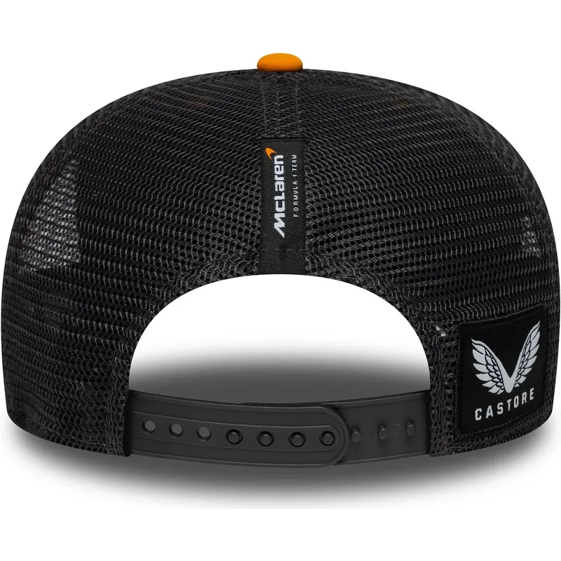 9seventy-stretch-snap-mclaren-racing-formula-1-orange-schwarze-trucker-kappe-von-new-era