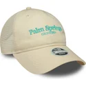 casquette-trucker-beige-ajustable-pour-femme-9twenty-city-palm-springs-villes-et-plages-new-era