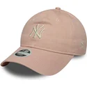 cappellino-rosa-regolabile-da-donna-9twenty-dye-denim-dei-new-york-yankees-mlb-di-new-era