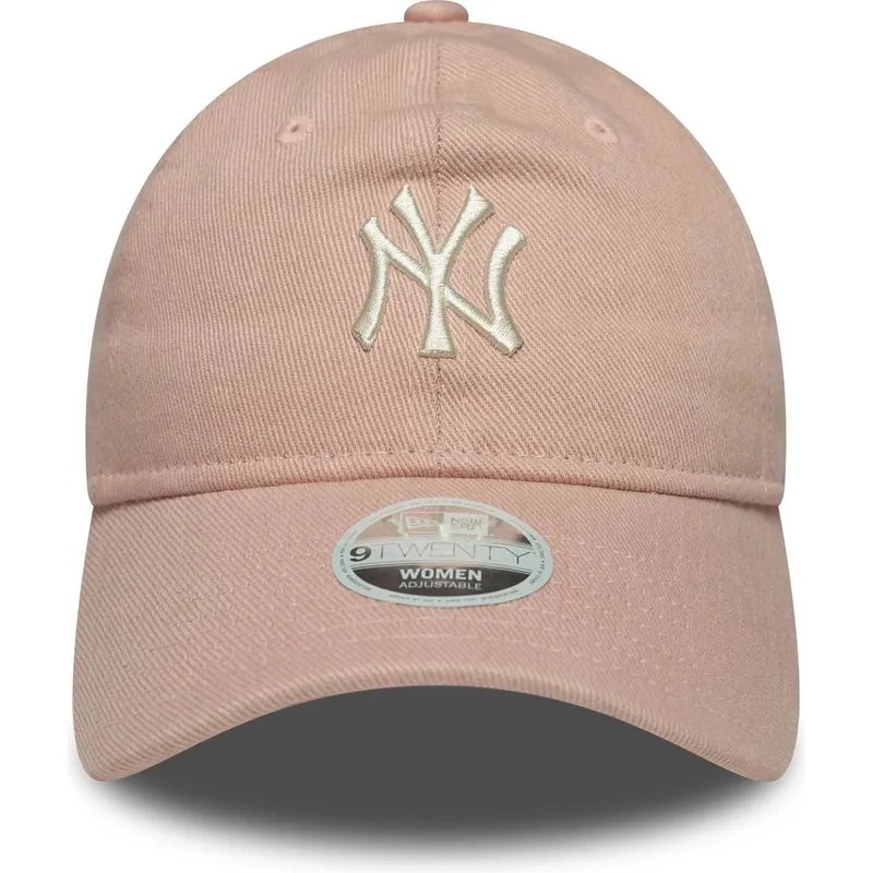cappellino-rosa-regolabile-da-donna-9twenty-dye-denim-dei-new-york-yankees-mlb-di-new-era