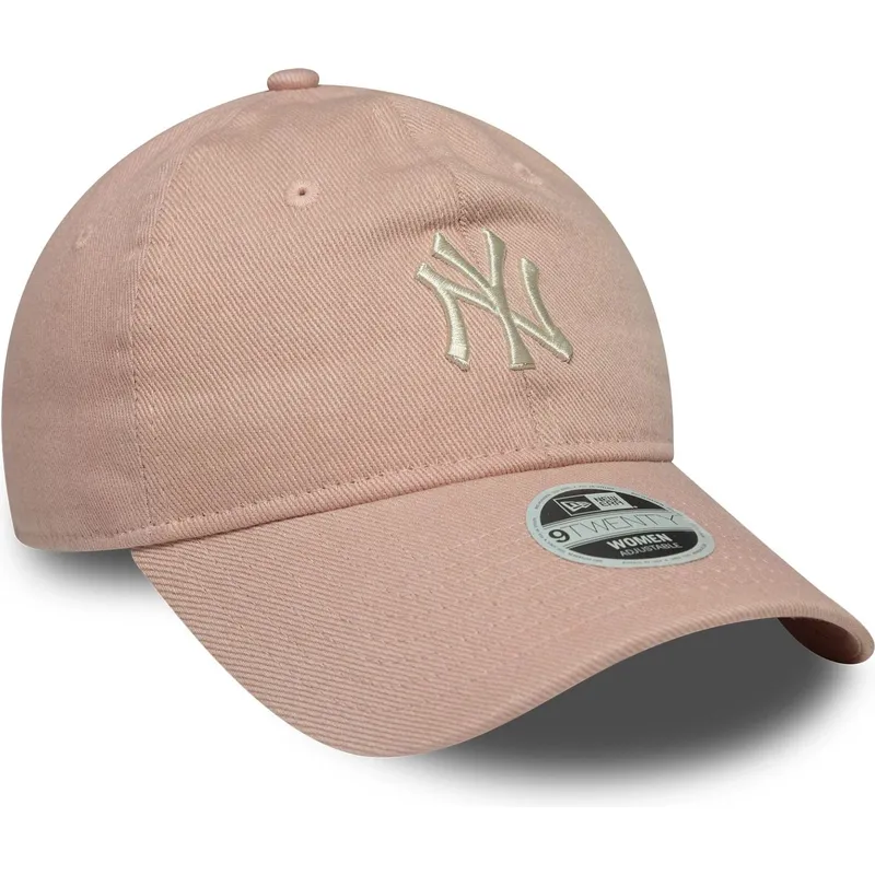 cappellino-rosa-regolabile-da-donna-9twenty-dye-denim-dei-new-york-yankees-mlb-di-new-era