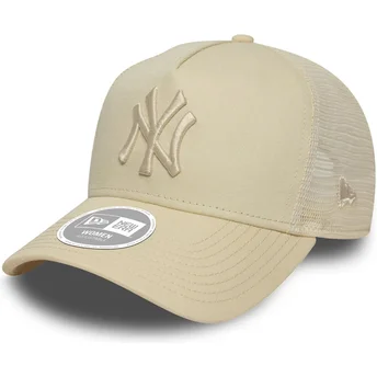 Casquette trucker beige pour femme A Frame League Essential New York Yankees MLB New Era