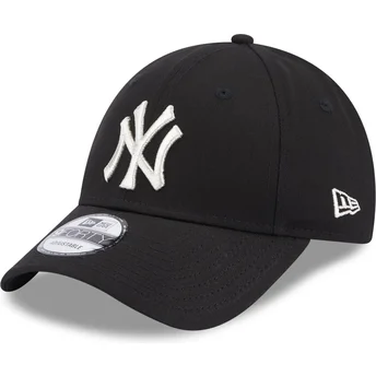 New Era New York Yankees MLB 9FORTY Metallic Logo justerbar svart böjd keps för dam