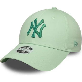 Casquette courbée verte ajustable pour femme avec logo vert 9FORTY Metallic Logo New York Yankees MLB New Era