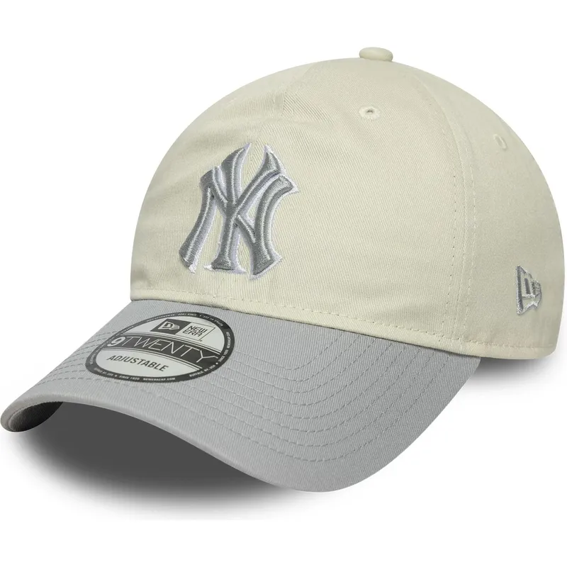 cappellino-curvo-beige-e-grigio-regolabile-da-donna-9twenty-world-series-cooperstown-dei-new-york-yankees-mlb-di-new-era