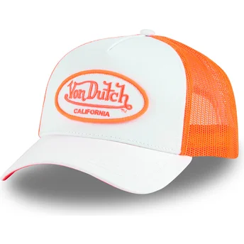 Czapka trucker biała i pomarańczowa FLUO04 CT Von Dutch
