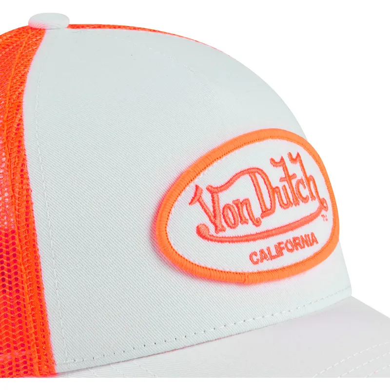 von-dutch-weisse-und-orangefarbene-trucker-kappe-fluo04-ct