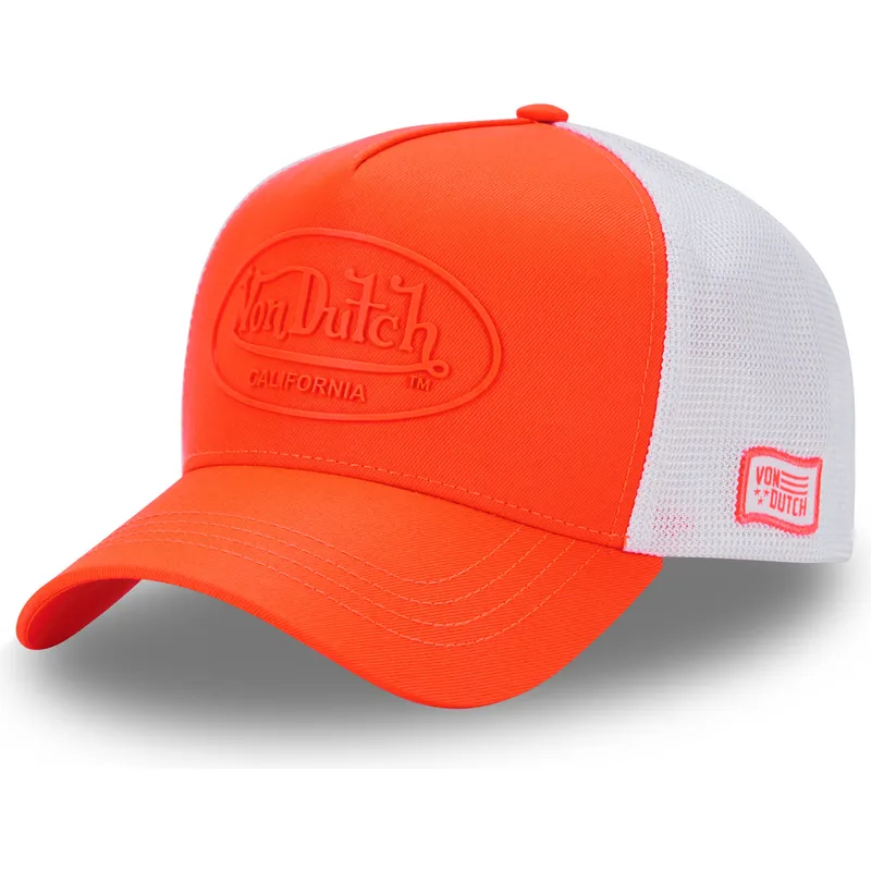 keps-trucker-orange-och-vit-fluo04-fran-von-dutch