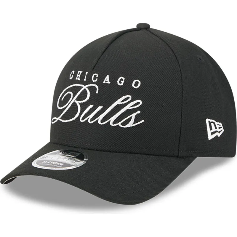 schwarze-9forty-m-crown-draft-2025-snapback-kappe-mit-gebogenem-schirm-der-chicago-bulls-nba-von-new-era