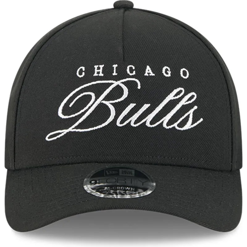 schwarze-9forty-m-crown-draft-2025-snapback-kappe-mit-gebogenem-schirm-der-chicago-bulls-nba-von-new-era