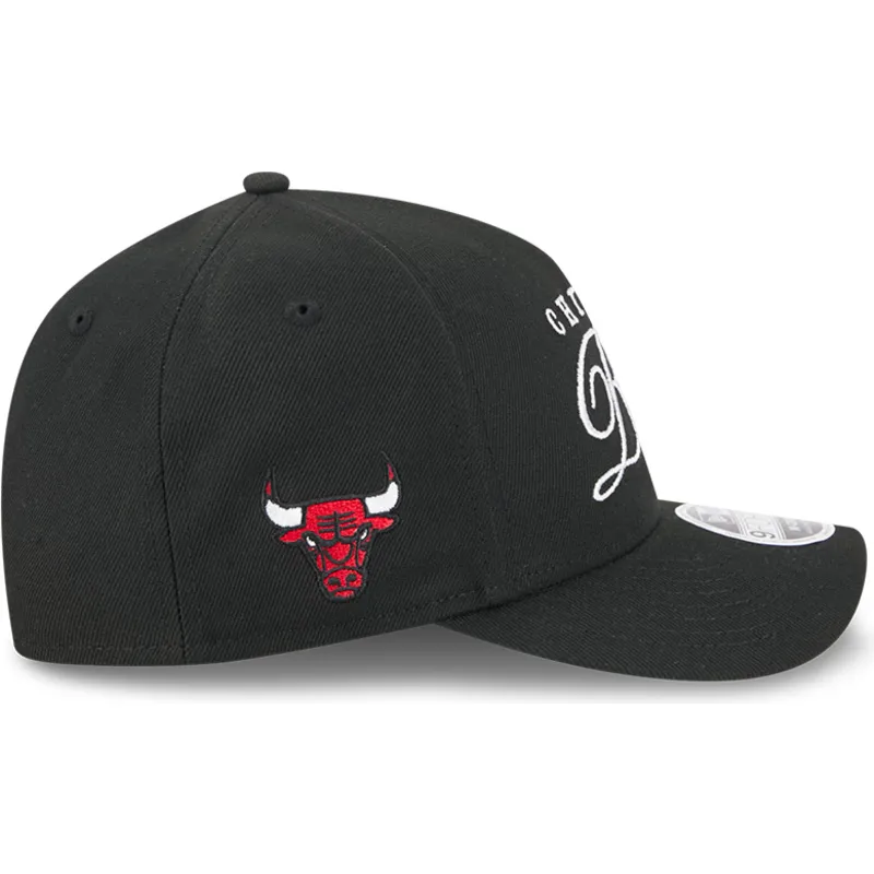 schwarze-9forty-m-crown-draft-2025-snapback-kappe-mit-gebogenem-schirm-der-chicago-bulls-nba-von-new-era