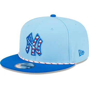 Blå platt snapback-keps 9FIFTY 4th July New York Yankees MLB från New Era