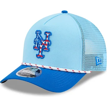 Casquette trucker bleue 9FORTY M-Crown A Frame 4th July New York Mets MLB New Era