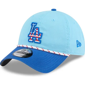 Justerbar blå böjd keps 9TWENTY 4th July Los Angeles Dodgers MLB från New Era
