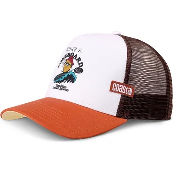 Cappellino trucker bianco e marrone Easy Lemon HFT di Coastal