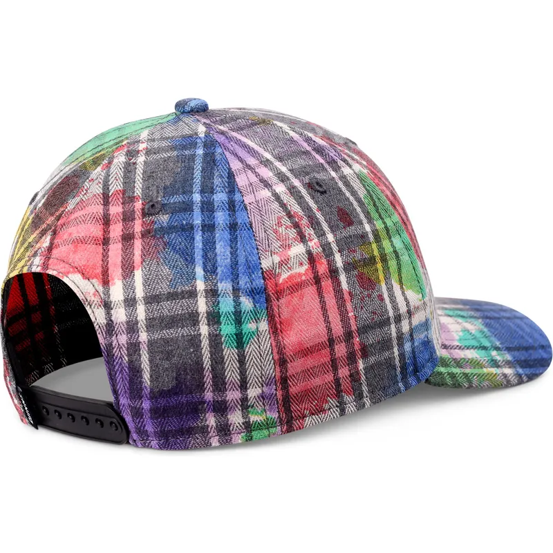 czapka-z-zakrzywionym-daszkiem-wielokolorowa-snapback-6p-truefit-dirty-check-od-djinns