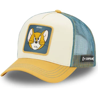 Cappellino trucker beige e blu Jerry TAJ6 JER Looney Tunes di Capslab