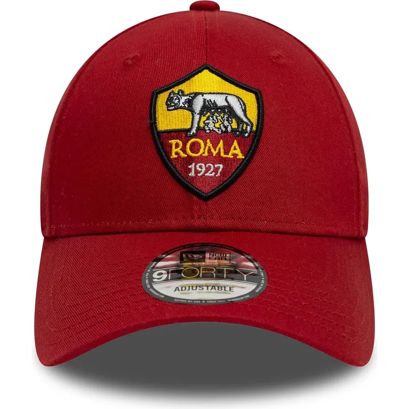 cappellino-curvo-rosso-regolabile-9forty-core-dell-associazione-sportiva-roma-serie-a-di-new-era