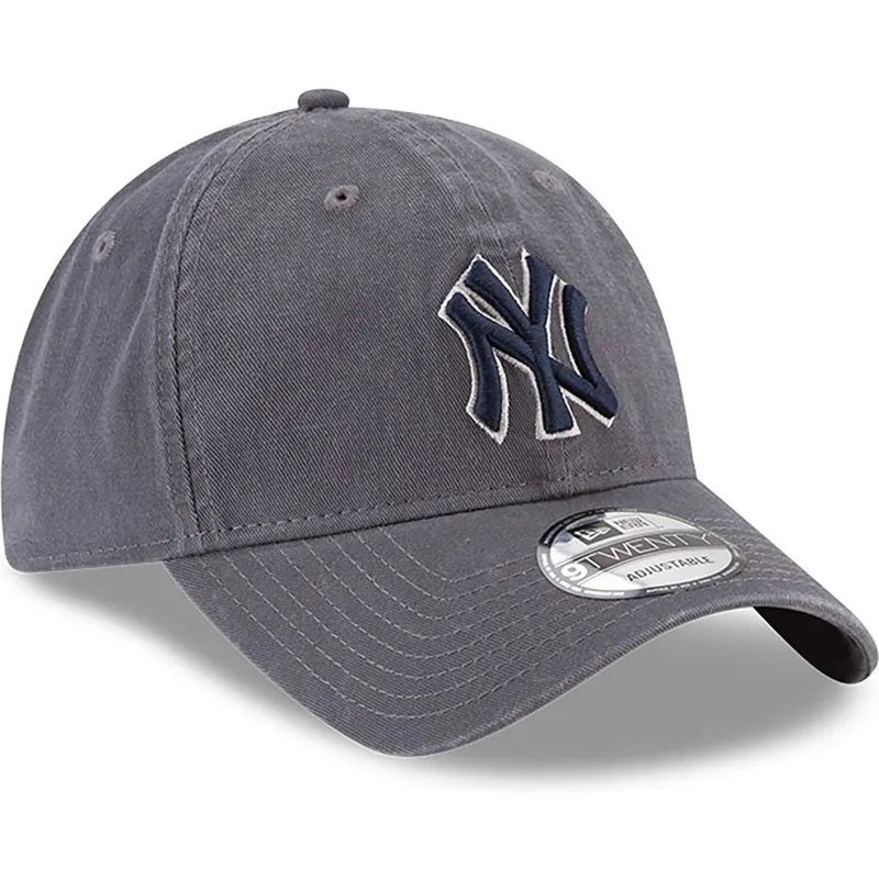 cappellino-grigio-regolabile-con-visiera-curva-e-logo-blu-9twenty-core-classics-dei-new-york-yankees-mlb-di-new-era