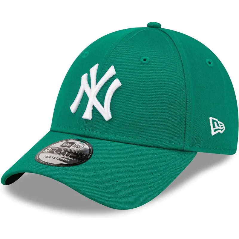 new-era-9forty-league-essential-new-york-yankees-mlb-grune-verstellbare-damenkappe-mit-gebogenem-schirm