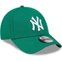 new-era-9forty-league-essential-new-york-yankees-mlb-grune-verstellbare-damenkappe-mit-gebogenem-schirm