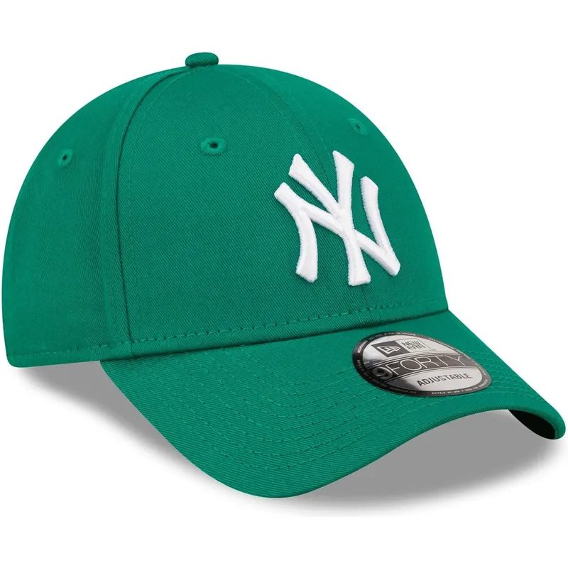 new-era-9forty-league-essential-new-york-yankees-mlb-grune-verstellbare-damenkappe-mit-gebogenem-schirm