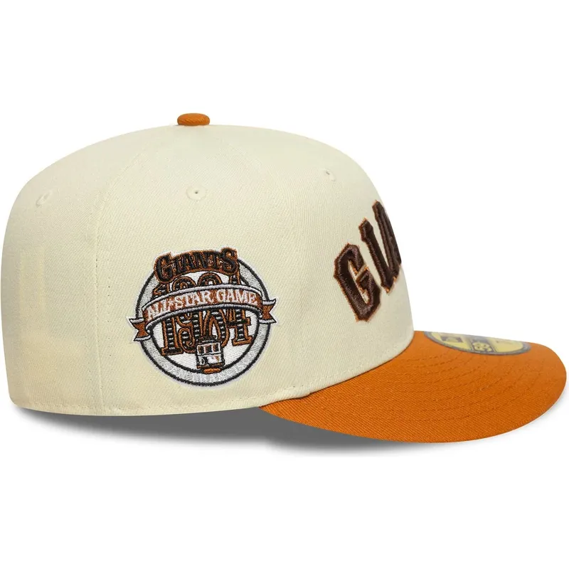 beige-orangefarbene-gebogene-angepasste-59fifty-cap-mit-all-star-spiel-pin-der-san-francisco-giants-mlb-von-new-era