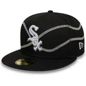 casquette-plate-noire-ajustee-59fifty-chain-wrap-chicago-white-sox-mlb-new-era