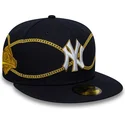 casquette-plate-bleue-marine-ajustee-59fifty-chain-wrap-new-york-yankees-mlb-new-era