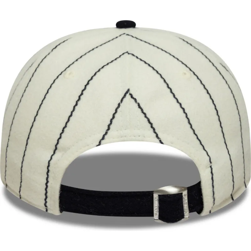 cappello-piatto-beige-e-blu-navy-regolabile-9fifty-retro-crown-heritage-dei-new-york-yankees-mlb-di-new-era