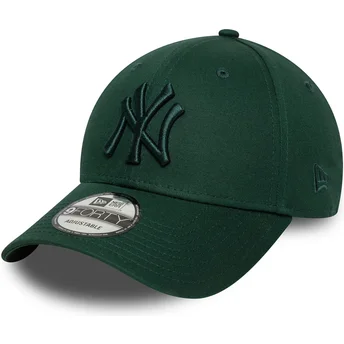 Casquette courbée verte ajustable avec logo vert 9FORTY League Essential New York Yankees MLB New Era