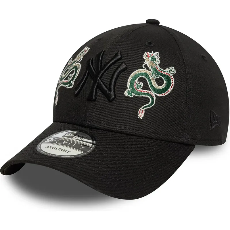 schwarze-verstellbare-kappe-mit-gebogenem-schirm-und-schwarzem-logo-9forty-icon-dragon-der-new-york-yankees-mlb-von-new-era