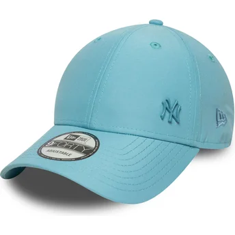 Jasnoniebieska zakrzywiona czapka z regulacją z niebieskim logo 9FORTY Tonal Flawless New York Yankees MLB od New Era