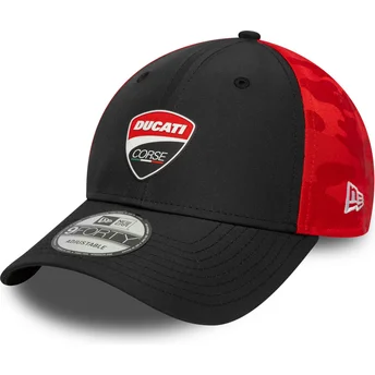 Casquette courbée noire et rouge ajustable 9FORTY Logo Ducati Motor MotoGP New Era